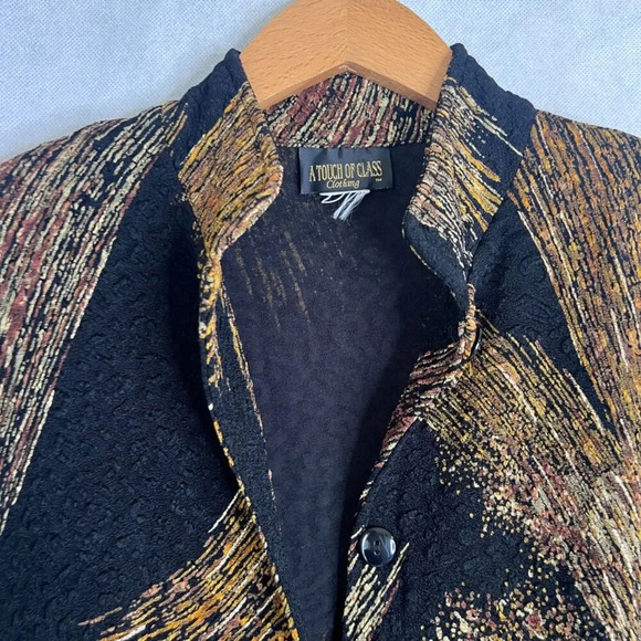 A Touch of Class Vintage Artsy Button Front Long Sleeve Blouse Size LG - Picture 3 of 9